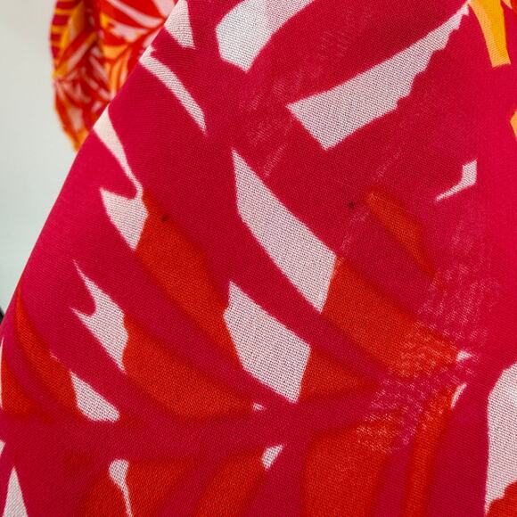 Club Z Collection Vibrant Tropical Sheer Button Front Tunic Blouse Size 2X - Picture 11 of 15